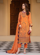 Lallaria By Noorma Kaamal Luxury Embroidered Chiffon 4 Piece Unstitched Suit NK24LV2 NK-LLC-17